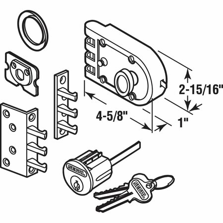 Prime-Line Single Cylinder Deadbolt Chrome Slam Lock with Flat and Angle Strike SE 14328